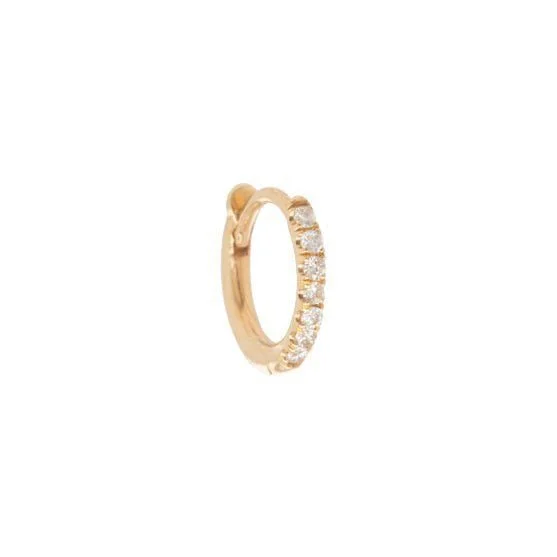 Extra Small Pave Diamond Hoop Earring