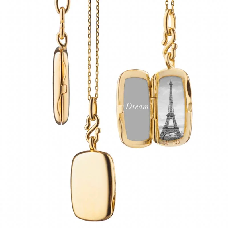 MRK Slim Britt Gold Locket Necklace