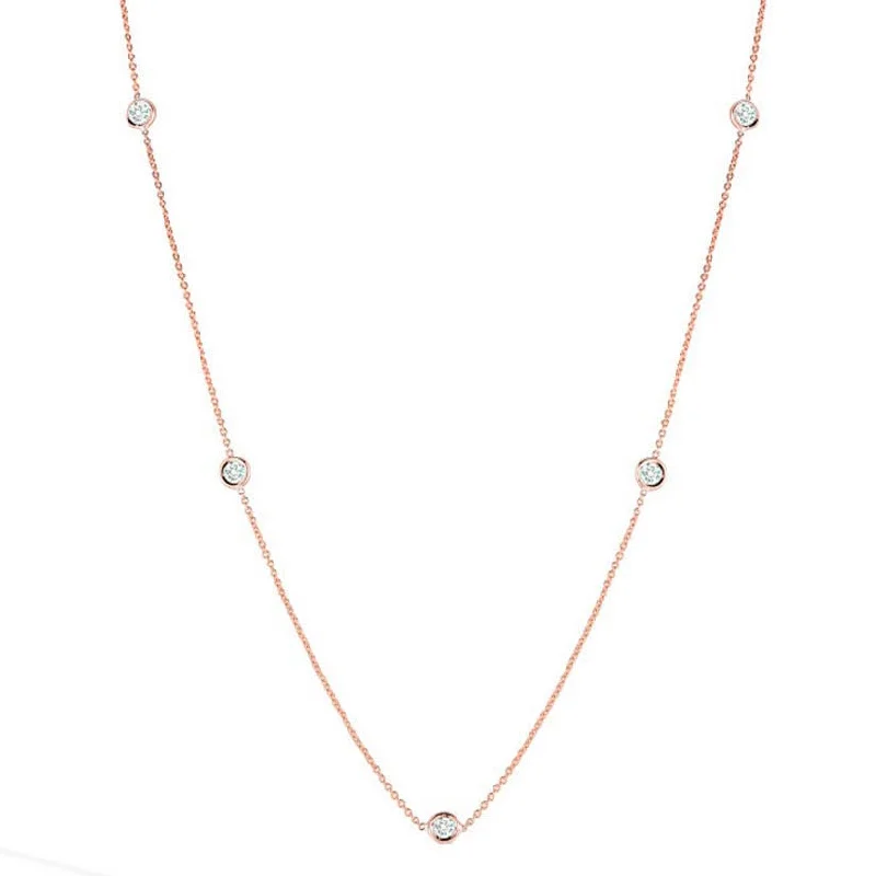 Roberto Coin 5 Diamond Station Necklace