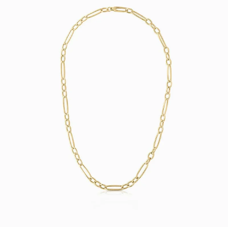 Roberto Coin Alternating Long and Short Oval Link Chain Necklace