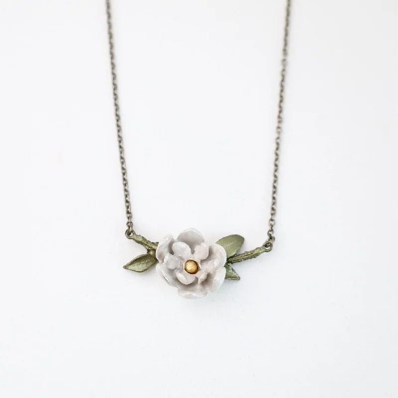 Magnolia Branch Pendant Necklace