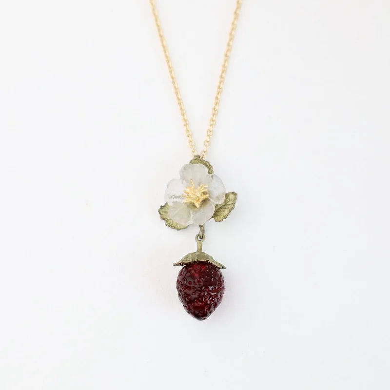 Strawberry Flower Pendant Necklace