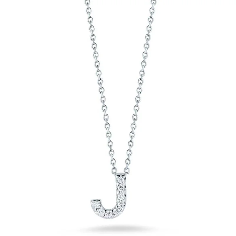 Roberto Coin "J" Love Letter Diamond Pendant Necklace