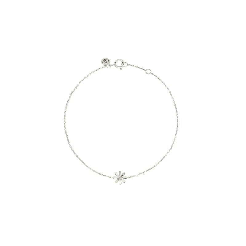 Flower Power 18K Whitegold Bracelet w. Diamond