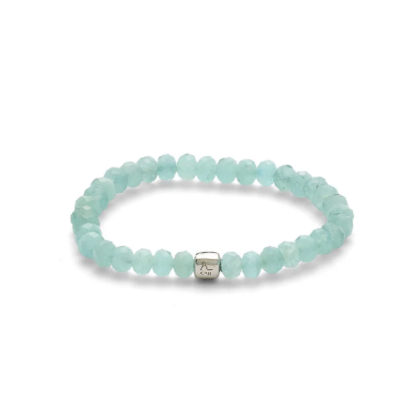 ColorUp (6mm) Silver Bracelet w. Aquamarine