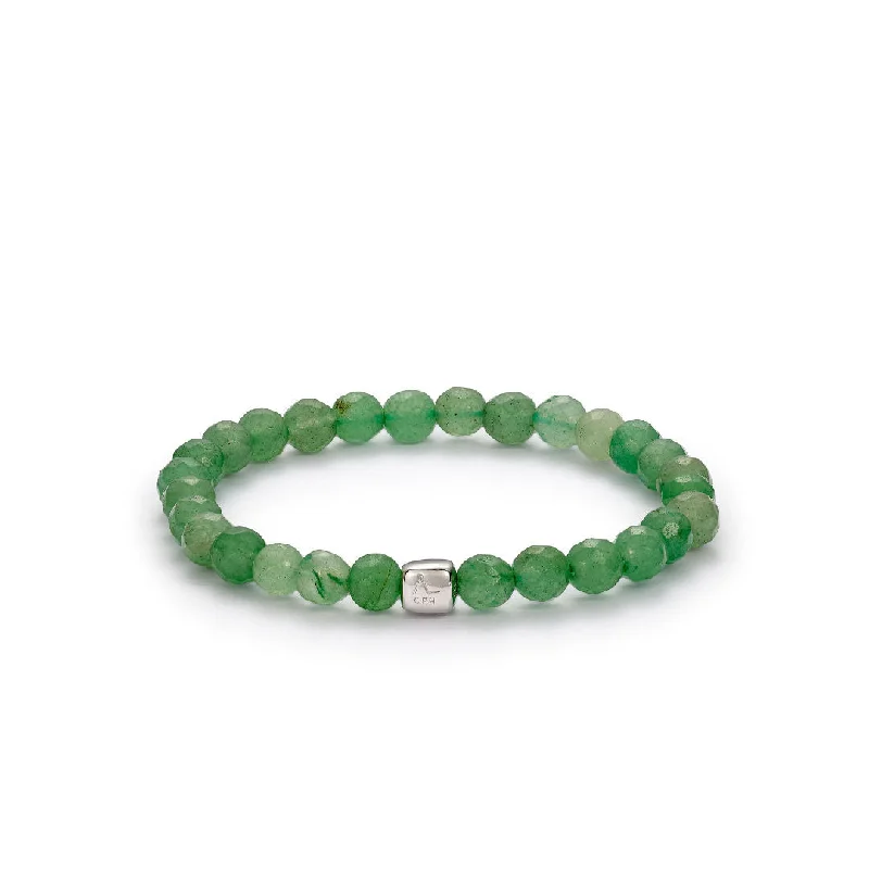 ColorUp Aventurine (6mm) Silver Bracelet w. Quartz