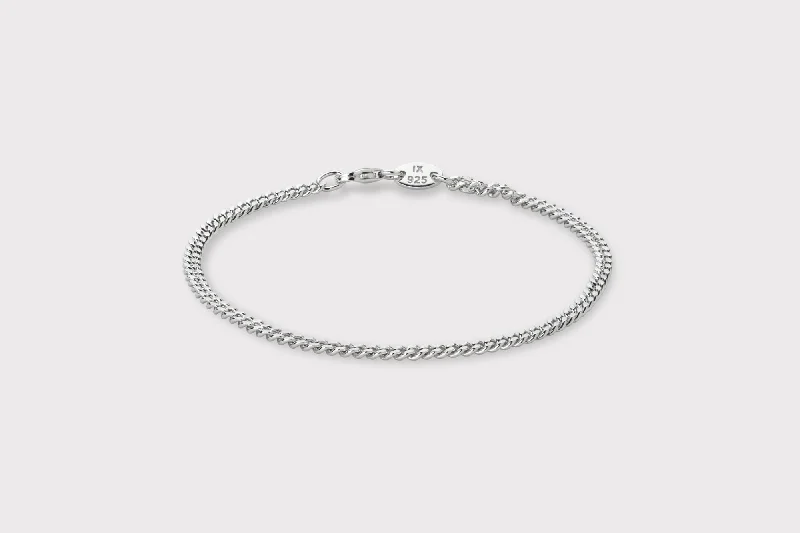 IX Curb Medi Silver Bracelet