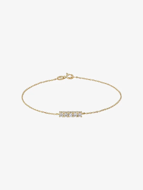 Mini Tennis 0.15 14K Gold Bracelet w. Diamonds