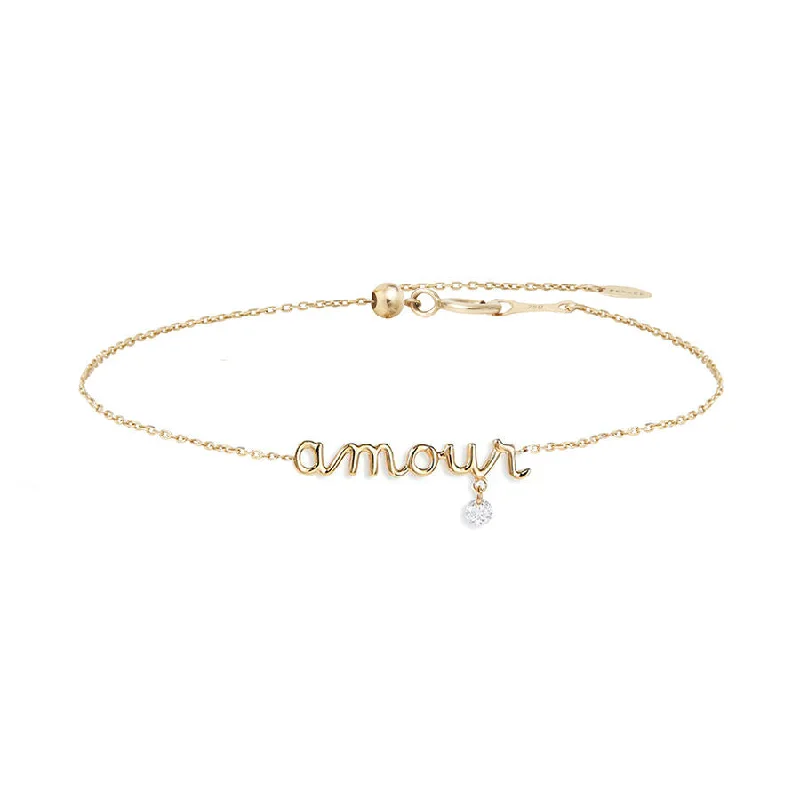 Amour 18K Gold or Rosegold Bracelet w. Diamond