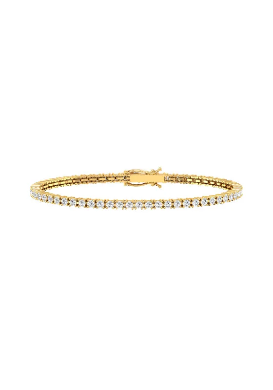 Tennis 18K Gold Bracelet w. 0.01ct Lab-Grown Diamonds