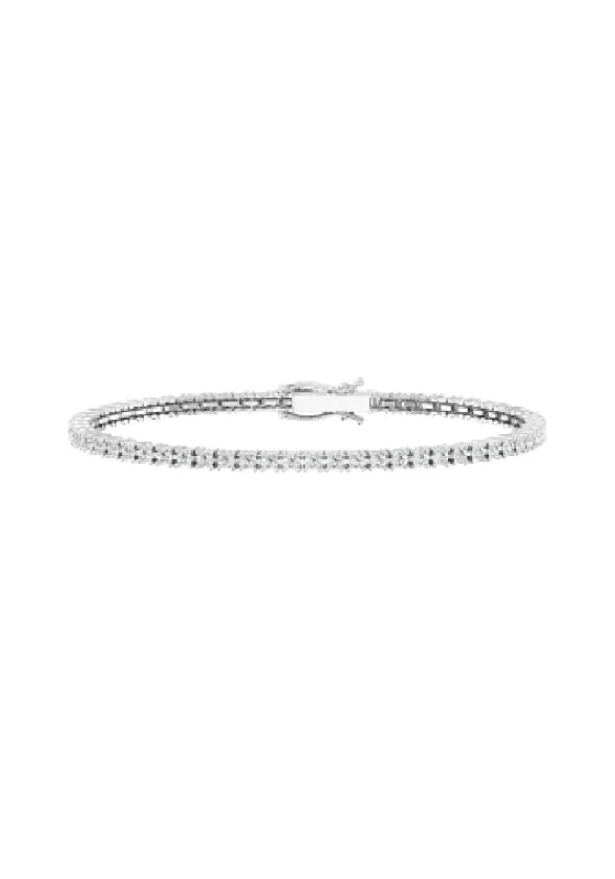 Tennis 18K White Gold Bracelet w. 0.05ct Diamonds