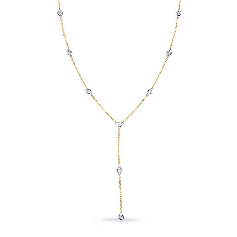 Yellow Gold Diamond By the Yard Necklace