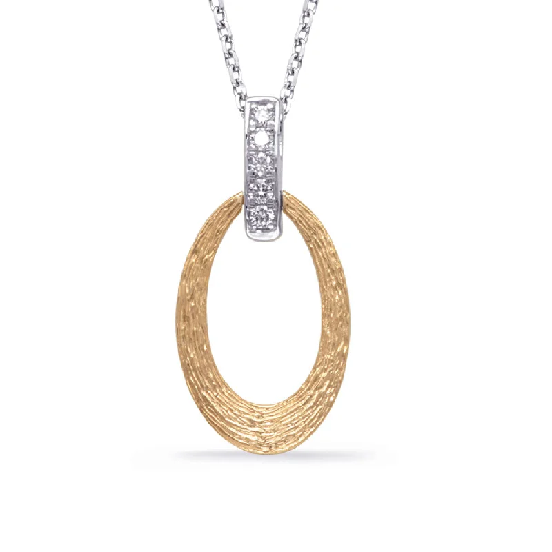 Yellow & White Gold Diamond Pendant